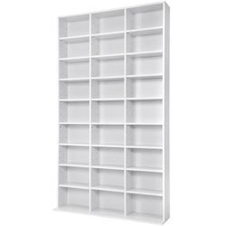 tectake® CD DVD Regal, in Holzoptik, höhenverstellbare und herausnehmbare Zwischenböden, 180 x 102 x 23,5 cm