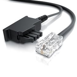 CSL - Internet Kabel Routerkabel - TAE-F Stecker auf RJ45 Stecker - 50m - Internetkabel - Router an die Telefondose, TAE - schwarz