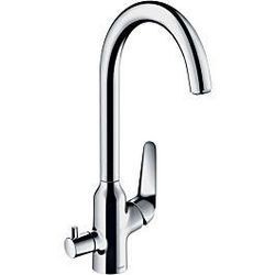 hansgrohe Focus M42 Küchenarmatur 220 1jet 71803000 chrom, schwenkbarer Auslauf 110°, mit Geräteabsperrventil