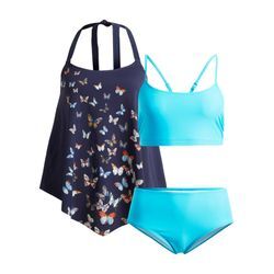 Tankini und Oberteil (3-tlg.Set) aus recyceltem Polyamid