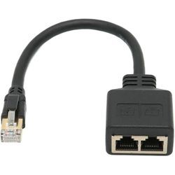 SJLERST RJ45-Ethernet-Splitter-Kabel, 1 Stecker auf 2 Buchse RJ45-Splitter-Adapter, Professionelles RJ45-Ethernet-Switch-Adapterkabel für Home