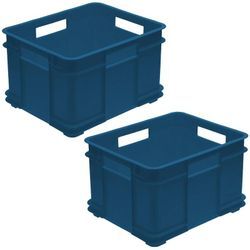 Keeeper - Bruno 2X Eurobox xl Aufbewahrungsbox Kunststoff eco (pp) 43 x 35 x 24 cm 28 Liter blau, 43x35x24 cm c/u