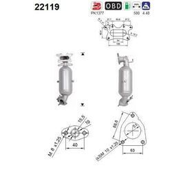 AS Katalysator für HONDA 18160R3AG00 22119