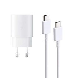 Ventarent Schnellladegerät USB C passt für Samsung Galaxy S23 S22 S21 S20 Ultra USB-Ladegerät (2770,00 mA, Set, 2-tlg., 1x Adapter USB-C 25 Watt + 1x Ladekabel USB-C auf USB-C, Schnellladekabel & Netzteil mit Fast Charging), weiß