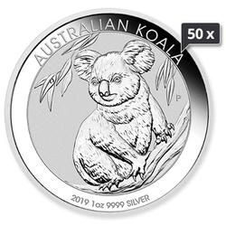 50 x 1 Unze Silber Australian Koala diverse Jahrgänge