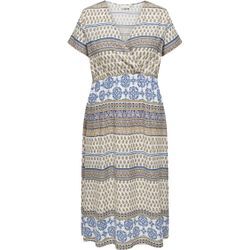 ONLY CARMAKOMA Sommerkleid, Kurzarm, Wickel-Ausschnitt, für Damen, beige, 48