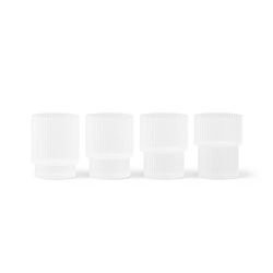 ferm LIVING - Ripple Trinkglas small, frosted (4er-Set)