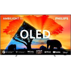 F (A bis G) PHILIPS OLED-Fernseher Fernseher grau (metallrahmen) LED Fernseher