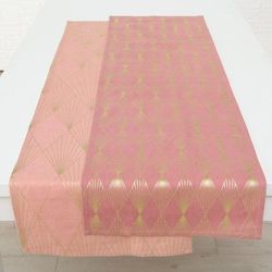 Boltze Tischläufer Galina 2er Set, 140 x 40 cm, rosa