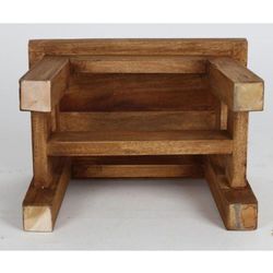 Buri - Holz-Hocker Ranch 30x20x20cm Holzhocker Blumenhocker Schemel Tritthocker Fußbank Fußhocker Sitzhocker