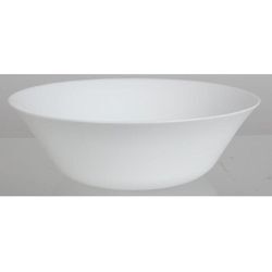 Buri - 12x White Moon Schalen 25cm Salatschüssel Glas Weiß Müsli Geschirr Speisen Obst