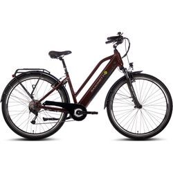 E-Bike SAXONETTE "Comfort Sport" E-Bikes Gr. 45 cm, 28 Zoll (71,12 cm), rot (bordeau x glanz) E-Bikes Pedelec, E-Bike für Damen u. Herren, Cityrad, integr. Rahmenschloss