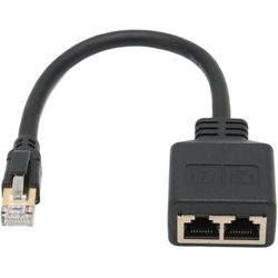 Ej.life - RJ45-Ethernet-Splitter-Kabel, 1 Stecker auf 2 Buchse RJ45-Splitter-Adapter, Professionelles RJ45-Ethernet-Switch-Adapterkabel für Home