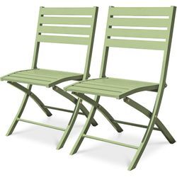 Marius - Set mit 2 lagunengrünen Gartenstühlen aus Aluminium - city garden - Vert lagune