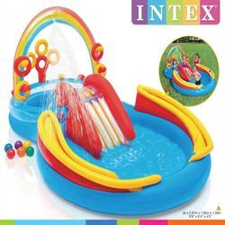 Pool Aufblasbar Rainbow Ring Play Center 297x193 x135 cm INTEX