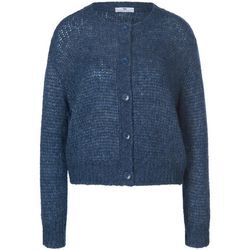 Strickjacke überschnittener Schulter Peter Hahn blau