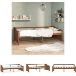 The Living Store Tagesbett 3-Sitzer Honigbraun Massivholz Kiefer 90x200 cm - Betten & Bettgestelle