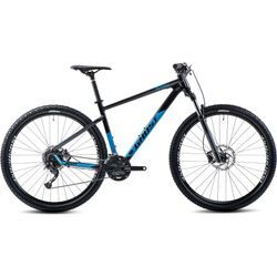 Mountainbike GHOST "Kato Universal AL" Gr. 40, schwarz (hellblau, schwarz), Fahrräder, 40cm, 27,5 Zoll (69,85cm), für Damen und Herren, Kettenschaltung