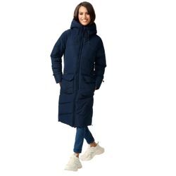 Winterjacke MARIKOO "Tomomii XVI" Gr. L, blau (navy), Damen, Obermaterial: 100% Polyester; Innenmaterial: 100% Polyester; Fütterung & Wattierung: 100% Polyester, Jacken, warmer Winter Stepp Mantel mit Kapuze