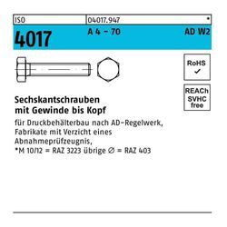 Sechskantschraube ISO 4017 VG M 20 x 100 A 4 - 70 AD-W2