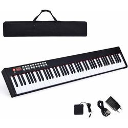 Costway - Digitales Piano Keyboard, elektronisches Klavier Keyboard mit Tragetasche, Musikgeschenke fuer Kinder und Anfaenger Bluetooth / 128