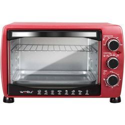 WOLTU Mini Backofen 21 L, elektrischer Minibackofen, Miniofen, Pizzaofen, 1280 W, 100-230 °C, Timer 60 Min., Ober-/Unterhitze, Doppelverglasung, Rot