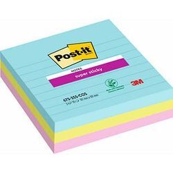 Post-it® Super Sticky Miami Haftnotizen extrastark farbsortiert, 3 Blöcke