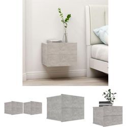 Nachttische 2 Stk. Betongrau 40x30x30 cm Holzwerkstoff - Nachttische - Grau - The Living Store