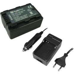 Trade Shop - Trade-Shop Li-Ion Akku 1800mAh + Ladegerät mit Kfz Adapter ersetzt VW-VBK180 VW-VBK180EK VW-VBK-180 VW-VBK-180EK für Panasonic hdc SD40