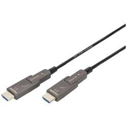 Digitus HDMI Anschlusskabel HDMI-A Stecker 10 m Schwarz AK-330127-100-S 4K UHD, dreifach geschirmt, Flexibel, Gesamtschirm, Geschirmt, Halogenfrei, Rund, Audio