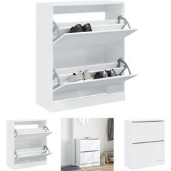 Schuhschrank Weiß 80x34x96,5 cm Holzwerkstoff - Schuhregale & -schränke - Weiß - The Living Store