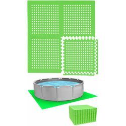 Floor Mats for 305 cm Swimming Pool - 36 eva Tiles - 62x62 Foam Pads with Border