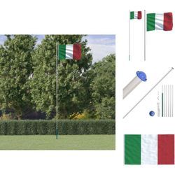 Vidaxl - Flaggen & Windsäcke - Living Flagge Italiens mit Mast 6,23 m Aluminium