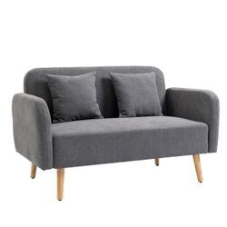 Doppelsofa Polsterung mit Kissen Stoff Loveseat kompaktes Design Moderne Zweisitzer einstellbare Höh