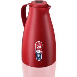 Leifheit Harmonic 1L Thermoskanne, 100% dicht, Isolierkanne für bis zu 24h heißen Kaffee, Öffnen Schließen und Gießen mit einer Hand, Kaffeekanne BPA