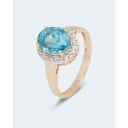 Ring mit blauem Zirkon zW