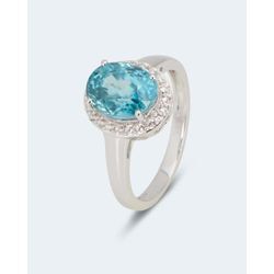 Ring mit blauem Zirkon zW