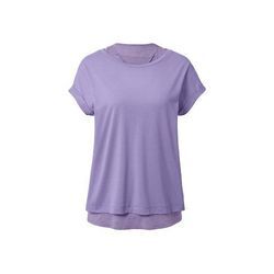 2-in-1-Kurzarm-Sportshirt - Lila/Meliert - Gr.: XS