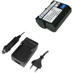 Akku 1900mAh + ladegerät passend für Nikon 1 V1 WT-7, Batteriegriff MB-D11 MB-D12 MB-D14 MB-D15 MB-D17 MB-D18 MB-N10 MB-N11 Batterieladegerät MH-25