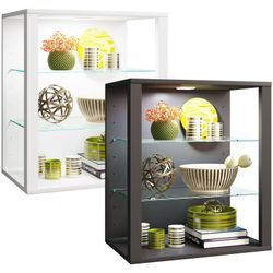 VCM Vitrine hängend Vitrine ohne Glasfronten Maße ca. H. 60 x B. 52 x T. 35 cm Hängevitrine Modern und platzsparend Vitrinenschrank - Glasol S