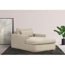 Loveseat LEGER HOME BY LENA GERCKE "Sölve Loungesessel, Sessel" Sessel Gr. Baumwoll-/Leinenmix, B/H/T: 110 cm x 84 cm x 154 cm, beige (natur) mit optischer Husse, weicher Sitzkomfort