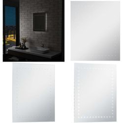 Vidaxl - Badezimmer-Wandspiegel mit LEDs 50x60 cm - Badezimmerspiegel - Badspiegel - Home & Living - Silber