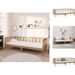 Betten & Bettgestelle - Living Tagesbett Honigbraun Kiefer Massivholz 90x200 cm - Braun