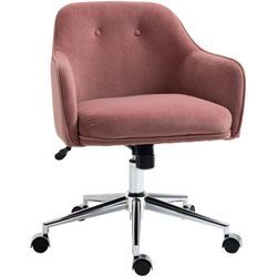 Vinsetto - Bürostuhl mit Wippenfunktion Home-Office-Stuhl höhenverstellbarer Schreibtischstuhl ergonomisch 360°-Drehräder Samt-Touch-Polyester Nylon