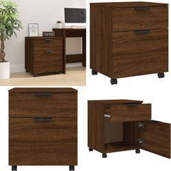 Mobiler Aktenschrank mit Rollen Braun Eichen-Optik 45x38x54 cm - Aktenschrank - Aktenschränke - Home & Living