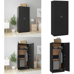 Vidaxl - Kleiderschrank Schwarz 80x52x180 cm Holzwerkstoff - Kleiderschrank - Kleiderschränke - Home & Living - Schwarz