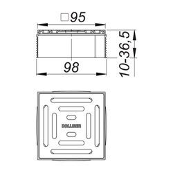 Dallmer DallDrain Pure Aufsatz 100x100mm, Edelstahl 517258