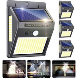 Solarleuchte für den Außenbereich, Innosinpo, 4 Stück, 216 LEDs, 1000 Lumen, Solarleuchte für den Außenbereich mit Bewegungsmelder, Weitwinkel 300 °,