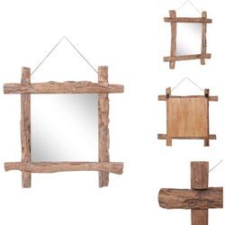 Vidaxl - Spiegel - Living Holzspiegel Natur 70x70 cm Altholz Massiv - Braun