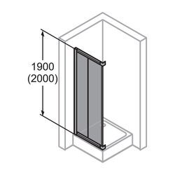 HÜPPE Alpha 2 vollgerahmt Gleittüreckeinstieg 2teilig Halbteil 800 H1900 silber matt Kunstglas Pacific S Klar A22103087264